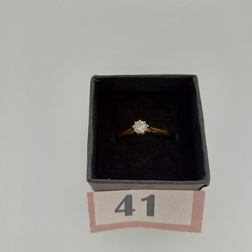 41 - Here we are a stunning Ladies Solitaire Diamond Ring.
- 18 ct Gold
- Diamond is 0.05 ct
- Diamond Qu... 