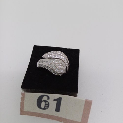 61 - Ladies Silver  Snake Ring
Size N