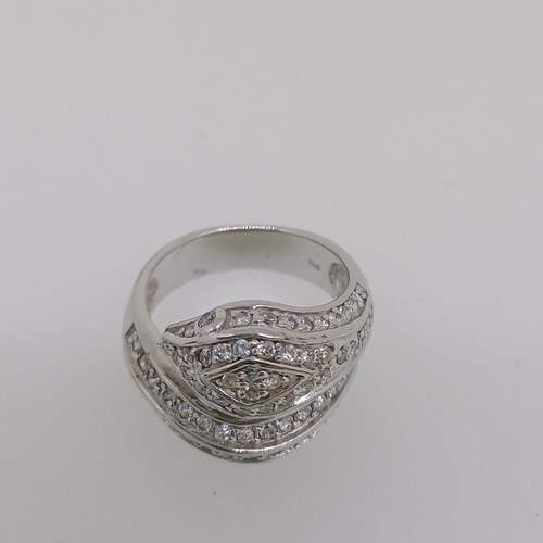 61 - Ladies Silver  Snake Ring
Size N