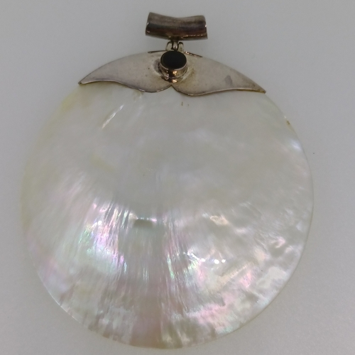 66 - Beautiful Disk Design Mother Of Pearl Pendant 
- Circa 1970's
- Size 7cm