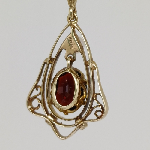 70 - This is a Very Beautiful Garnet and Pearl Pendant.
- Circa 1950's
- 9ct Gold