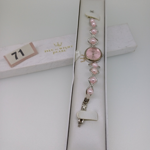 71 - Here with have a Collection of Isle of Wight Pearl Jewellery:
1. A very pretty watch
2. Off set Neck... 