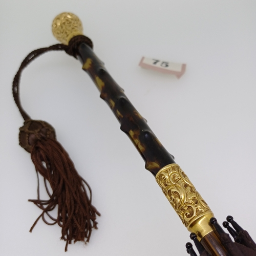 75 - This is a very lovely French Parasol with Gold Handle and Tortoiseshell Handle
- circa 1860's
- Hall... 