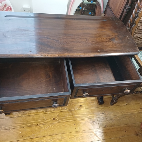 77 - Ercol Dark Side Table / Console Table with two drawers
Size: W - 115cm D - 47.5 - H 85cm