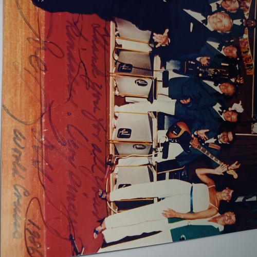 86B - Here we have a Signed Joe Loss Photograph which has been dedicated to two of the Ships Crew in 1986 ... 