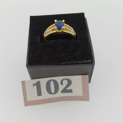 102 - Ladies Sapphire and Diamond Ring
- Circa 1970's
- Weight 4 g
- Size K