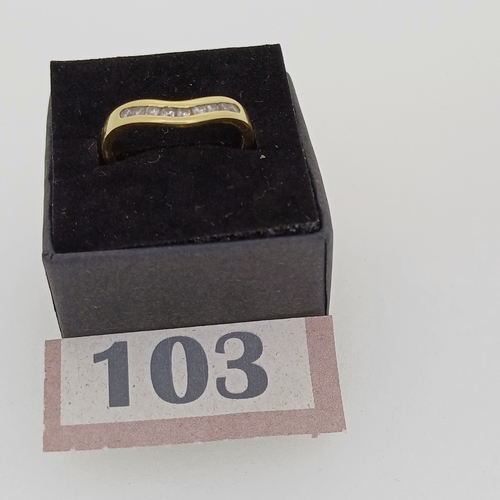 103 - Ladies Contemporary Diamond Wishbone Ring
- 18 ct
- Size Q