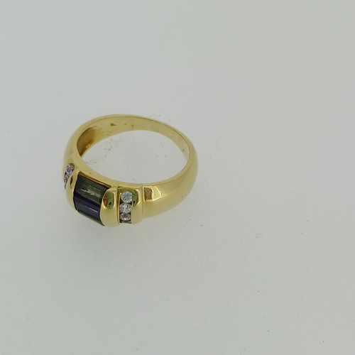 104 - Ladies Sapphire  and Tourmaline Ring
- Circa 1990's
- 18ct Gold
- Size J