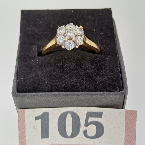 105 - Ladies Stunning Diamond Daisy Cluster Ring 
- circa 1990's
- Approximate Diamond Weight 1 ct
- 18ct ... 