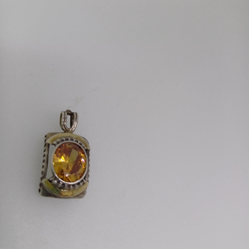 121 - This is a very pretty Citrine Crystal Stone set in Silver.