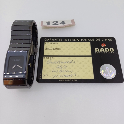 124 - This is a Ladies Rado Watch which this has never been worn.  Looks as new.