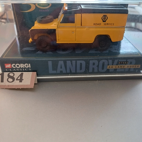 184 - Corgi AA Land Rover in Clear Plastic Presentation Case.  This is a Limited Edition and there is a Ce... 