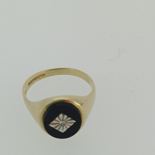 191 - Gent's Diamond and Onyx Signet Ring.
- circa 1970's
- Size Q