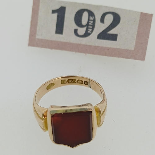 192 - This is a love Gent's Gold Ring in a Shield Design.
- Circa 1880
- Size Q
- 15 ct gold