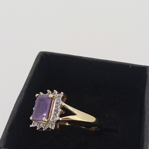 193 - A Ladies Beautiful Amethyst and Diamond Ring.
- 9ct gold
- Size N