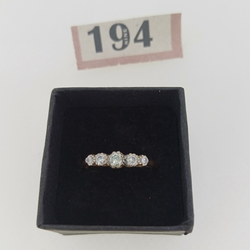 194 - Here we have a Beautiful Ladies Five Stone Diamond Ring.
-  Stone weight approximately 0.50ct
- Circ... 