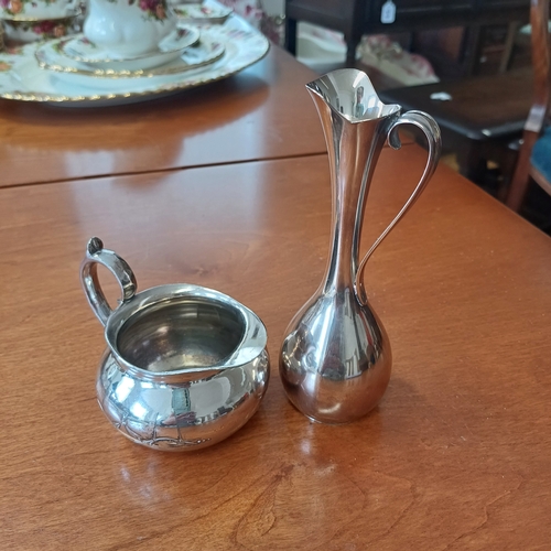 196D - A  Pretty Little Danish Silver Jug/Bud Vase