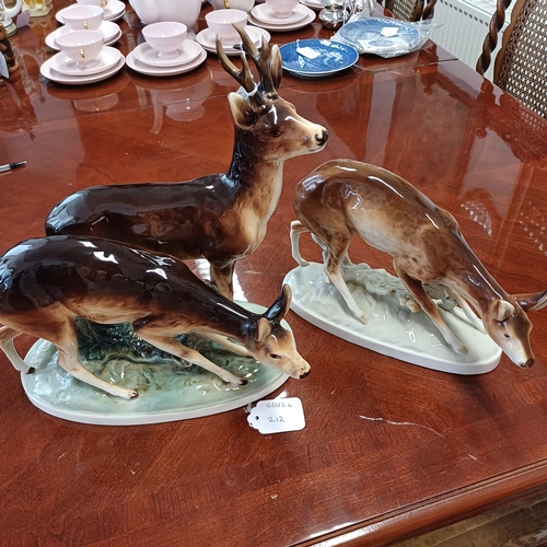 212 - Here we have Two Royal Dux Deer Figures.  Very lovely and in good condition