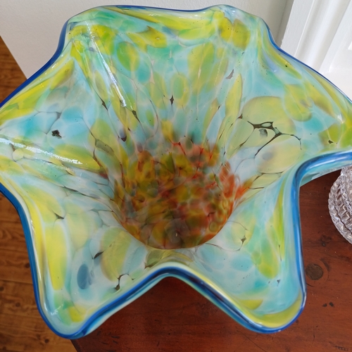 217 - A Beautiful Handkerchief Vase with the usual vivid colours.  We were advised by the Vendor that is w... 