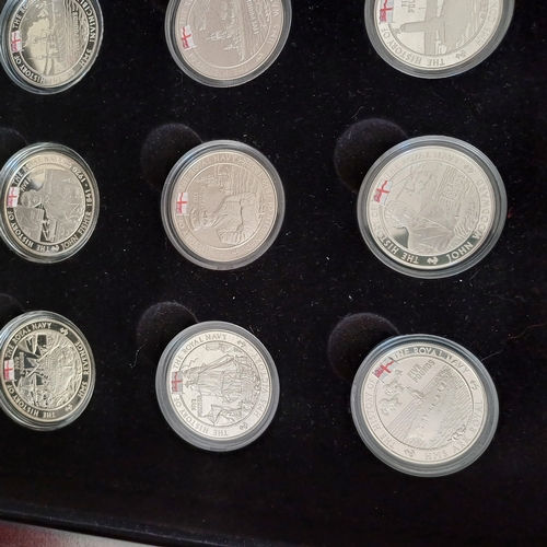 227 - This is a really nice boxed set of Royal Navy Coins, 18 in all together with a folder of Certificate... 