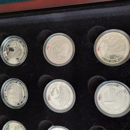 227 - This is a really nice boxed set of Royal Navy Coins, 18 in all together with a folder of Certificate... 