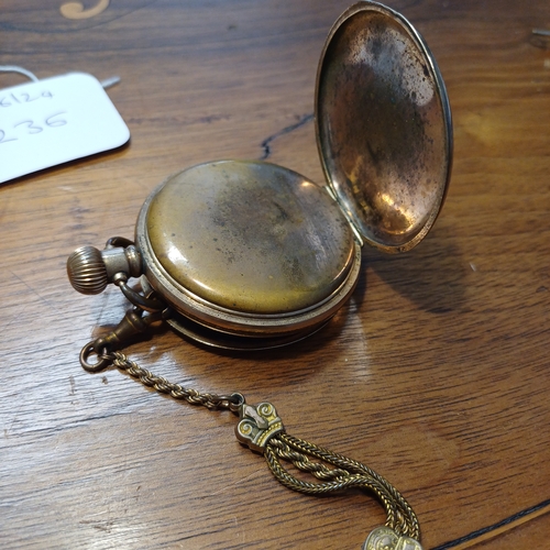 236 - Gold Plated Pocket Watch with a really lovely decorative chain.