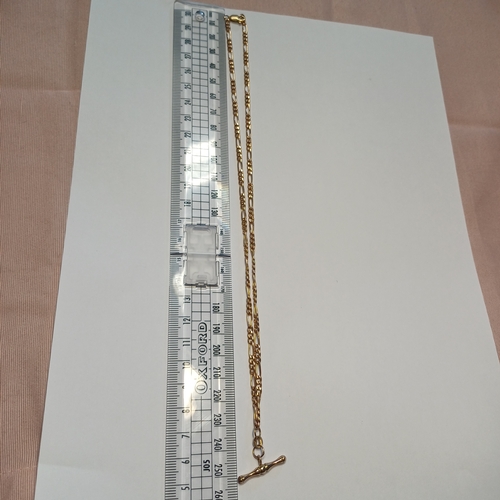 243 - Ladies T Bar design Sold Necklace
- 9ct Gold
- weight 4 g
- 24 inch chain