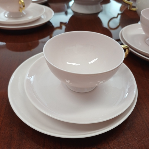 53 - This is a very pretty and fine Bone China Johann Haviland Bavaria Tea Set in a Light Pink with Gold ... 