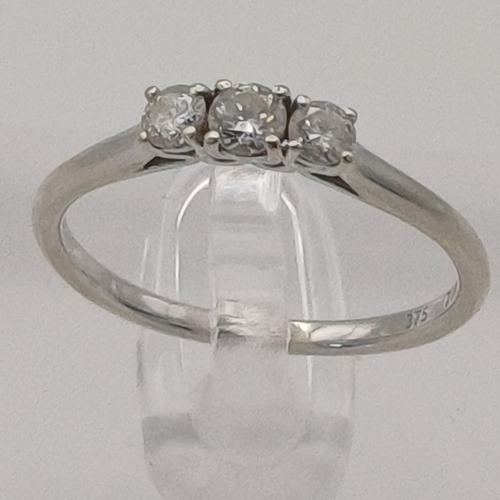 7 - A Three Stone Diamond Ring
- diamond 0.25 ct
-weight 1.52g
- size M
- 9ct white gold