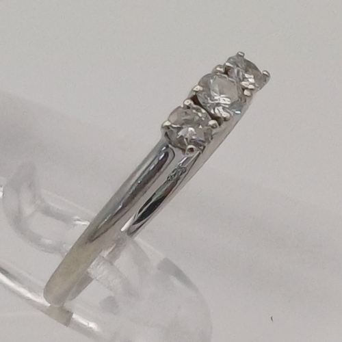 7 - A Three Stone Diamond Ring
- diamond 0.25 ct
-weight 1.52g
- size M
- 9ct white gold