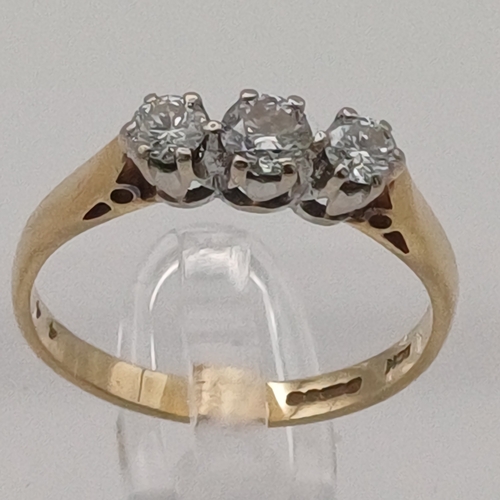 11 - This is a beautiful Three Stone Diamond Ring.  The stones are a lovely size lively and clear.
- diam... 