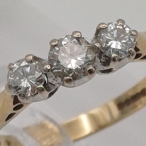 11 - This is a beautiful Three Stone Diamond Ring.  The stones are a lovely size lively and clear.
- diam... 