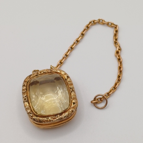 32 - The is a stubbing Georgian Pendant Locket.  This is cut glass which is quite think and it gives a ci... 