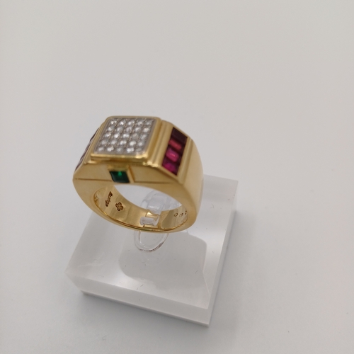 52 - This is an absolutely stunning Gent's Multi Gem Solid Ring
- size T
- weight 27.90 g
- Stones: 25 Di... 