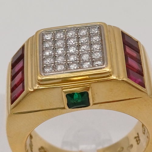 52 - This is an absolutely stunning Gent's Multi Gem Solid Ring
- size T
- weight 27.90 g
- Stones: 25 Di... 