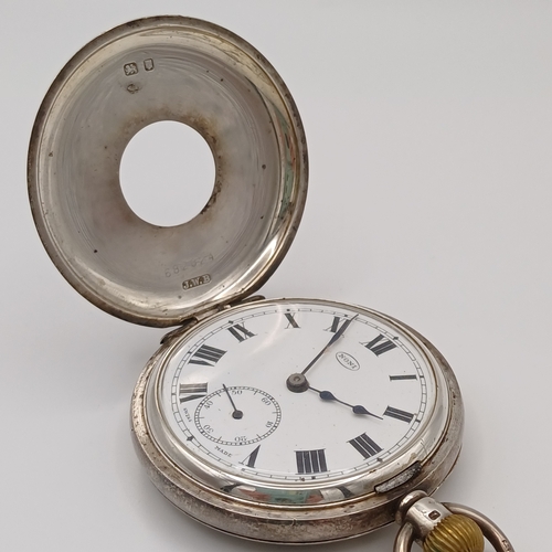 61A - Silver Half Hunter Pocket Watch.