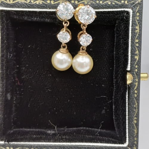 65 - Here we have a a Pearl Necklace and Two Pairs of Earrings.  One pair is for pierced ears and the oth... 