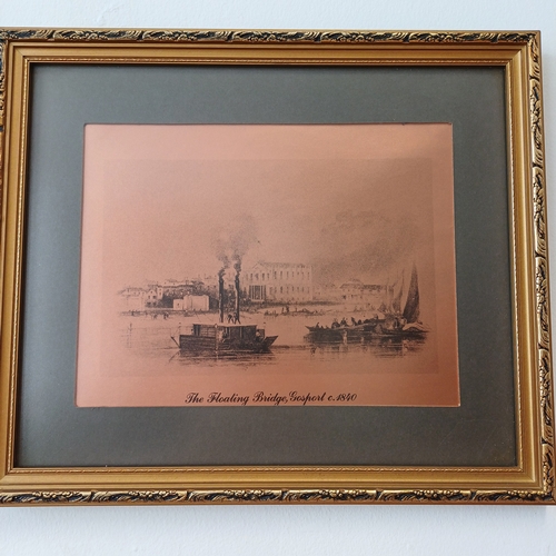 76 - Set out Four Copper Plate Prints of Gosport:
- Railway Terminus 1841
- Haslar Hospital and Bridge 18... 