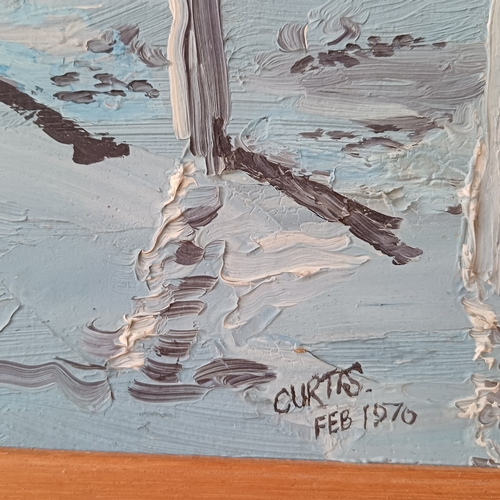 78 - Oil Painting by Curtis in February 1970 of a seascape/harbour