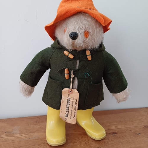 84 - Paddington Bear With Green Duffle Coat, Orange Hat and Yellow Dunlop Wellington Boots.  Design Numbe... 