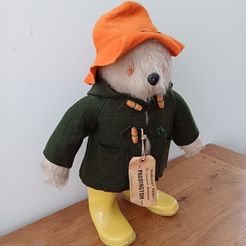 84 - Paddington Bear With Green Duffle Coat, Orange Hat and Yellow Dunlop Wellington Boots.  Design Numbe... 