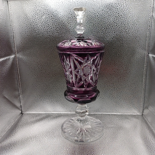 87 - Royal Doulton Cut Crystal Violet Purple Cup with Life Bohemian Solid