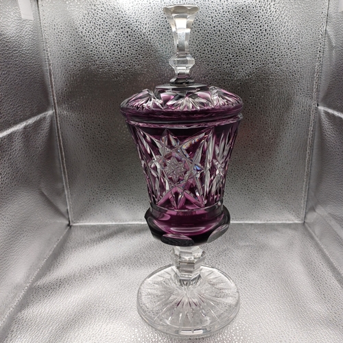 87 - Royal Doulton Cut Crystal Violet Purple Cup with Life Bohemian Solid