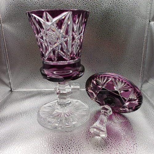 87 - Royal Doulton Cut Crystal Violet Purple Cup with Life Bohemian Solid