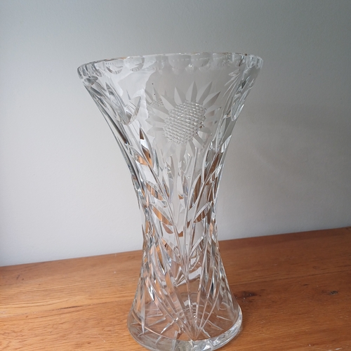 91 - Lead Crystal Cut Glass Vase