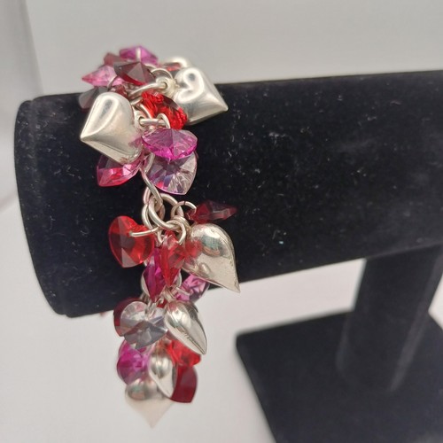 2 - A 1970's Silver Red Stones with Silver Hearts Bracelet
- weight 60 grams