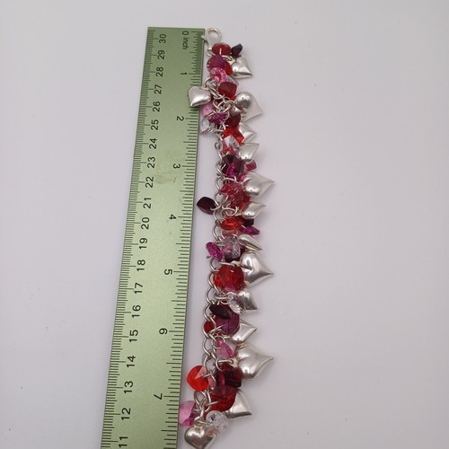 2 - A 1970's Silver Red Stones with Silver Hearts Bracelet
- weight 60 grams