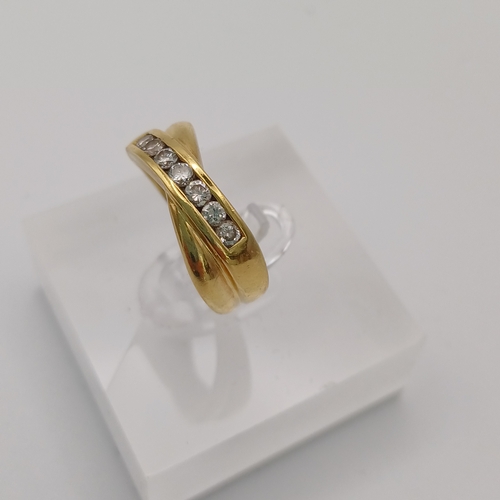 19 - Stunning Cross Over/Twisted Eternity Ring
- 7 x diamonds (,33ct)
- 18ct yellow gold
- size L
- weigh... 