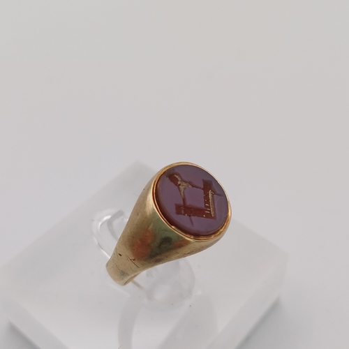 22 - Antique Gent's Masonic Sardonyx Signet Ring
- circa 1920's
- size N
- weight 4.35g
- 9ct yellow gold