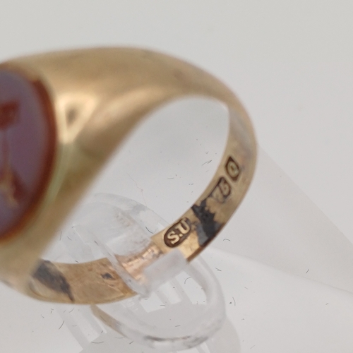 22 - Antique Gent's Masonic Sardonyx Signet Ring
- circa 1920's
- size N
- weight 4.35g
- 9ct yellow gold